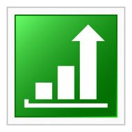 Bar Graph icon on a square button - FlatSeries N19
