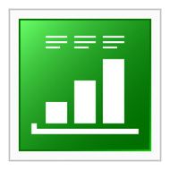 Bar Graph icon on a square button - FlatSeries N26