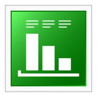 Bar Graph icon on a square button - FlatSeries N28