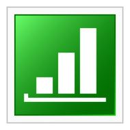 Bar Graph icon on a square button - FlatSeries N29