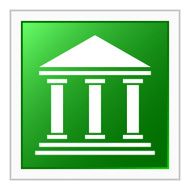 Bank icon on a square button - FlatSeries N2