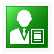 Businessman icon on a square button - FlatSeries N9
