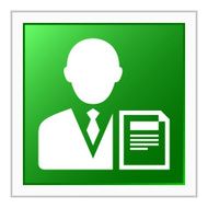 Businessman icon on a square button - FlatSeries N12