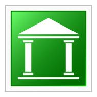 Bank icon on a square button - FlatSeries N3