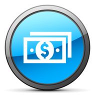 Money icon on a round button - BrightSeries