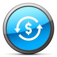 Exchange Rate icon on a round button - BrightSeries