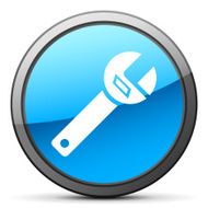 Wrench icon on a round button - BrightSeries