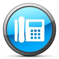 Office Telephone icon on a round button - BrightSeries