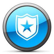 Shield icon on a round button - BrightSeries