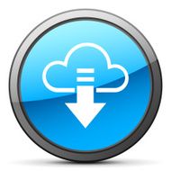 Cloud Computing icon on a round button - BrightSeries N2