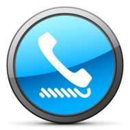 Telephone icon on a round button - BrightSeries