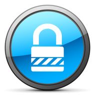 Padlock icon on a round button - BrightSeries