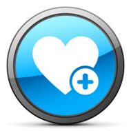 Heart icon on a round button - BrightSeries