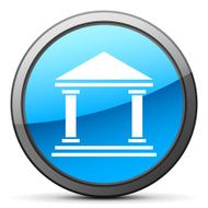 Bank icon on a round button - BrightSeries