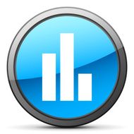 Bar Graph icon on a round button - BrightSeries