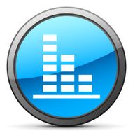 Bar Graph icon on a round button - BrightSeries N2