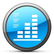 Bar Graph icon on a round button - BrightSeries N3