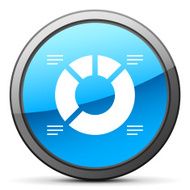 Donut Chart icon on a round button - BrightSeries