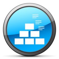 Pyramid icon on a round button - BrightSeries