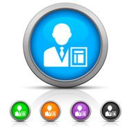 Businessman icon on round buttons - GlossSeries N8