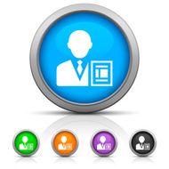 Businessman icon on round buttons - GlossSeries N10