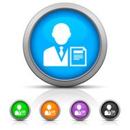Businessman icon on round buttons - GlossSeries N11