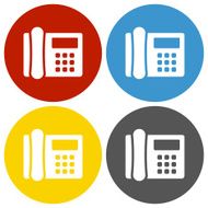 Office Telephone icon on circle buttons - CircleSeries