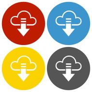 Cloud Computing icon on circle buttons - CircleSeries N2
