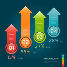 Color arrow infographics options symbol template