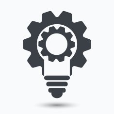 Bulb cogs vector icon light bulb logo