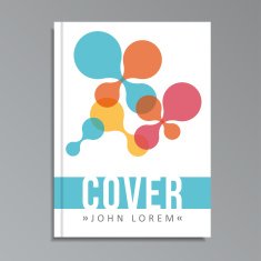 Modern geometrical cover template for book brochure with metaballs
