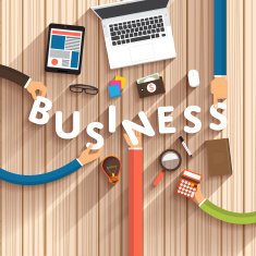 top view show hand build text business