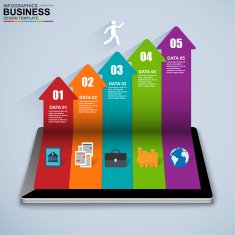 Abstract 3D isometric business Infographic