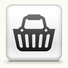 Square Button with Shopping Cart