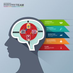 Infographics brain vector design template