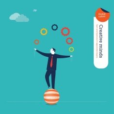 Businessman juggler with gears