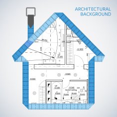 Architectural background with a measuring tape