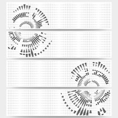 Web banners set of header layout templates circle halftone vector