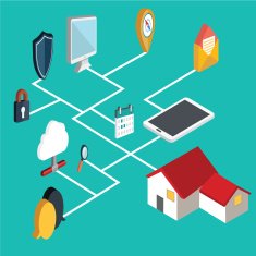 Isometric set with data center and network elements vector illustration