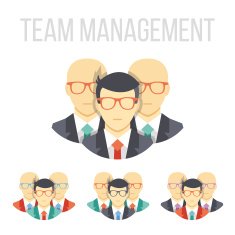 Vector team management icons