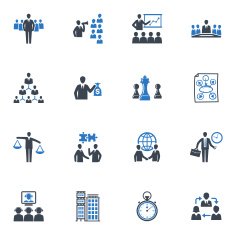 Management and Business Icons - Blue Series
