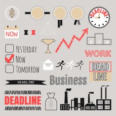 Business set frames infographic elements icons
