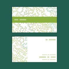 Vector curly doodle shapes horizontal stripe frame pattern business cards