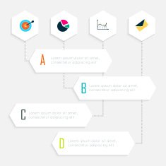 Abstract business info graphics template with icons N5