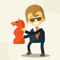 Smiling businessman and a great development strategy free image download