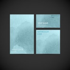 set of vector visual corporate identity with paint watercolor sp