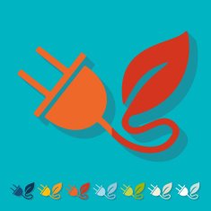 Flat design eco plug leaf