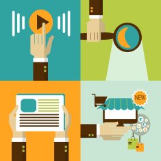 Flat design Set of business concept with hands