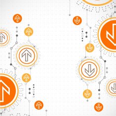 Abstract background with technological elements Arrow theme N2