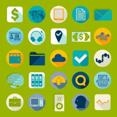 Set of business flat icons N3